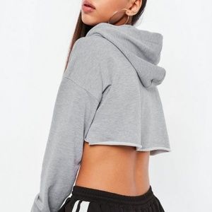 Oversized Grey Cropped Hoodie